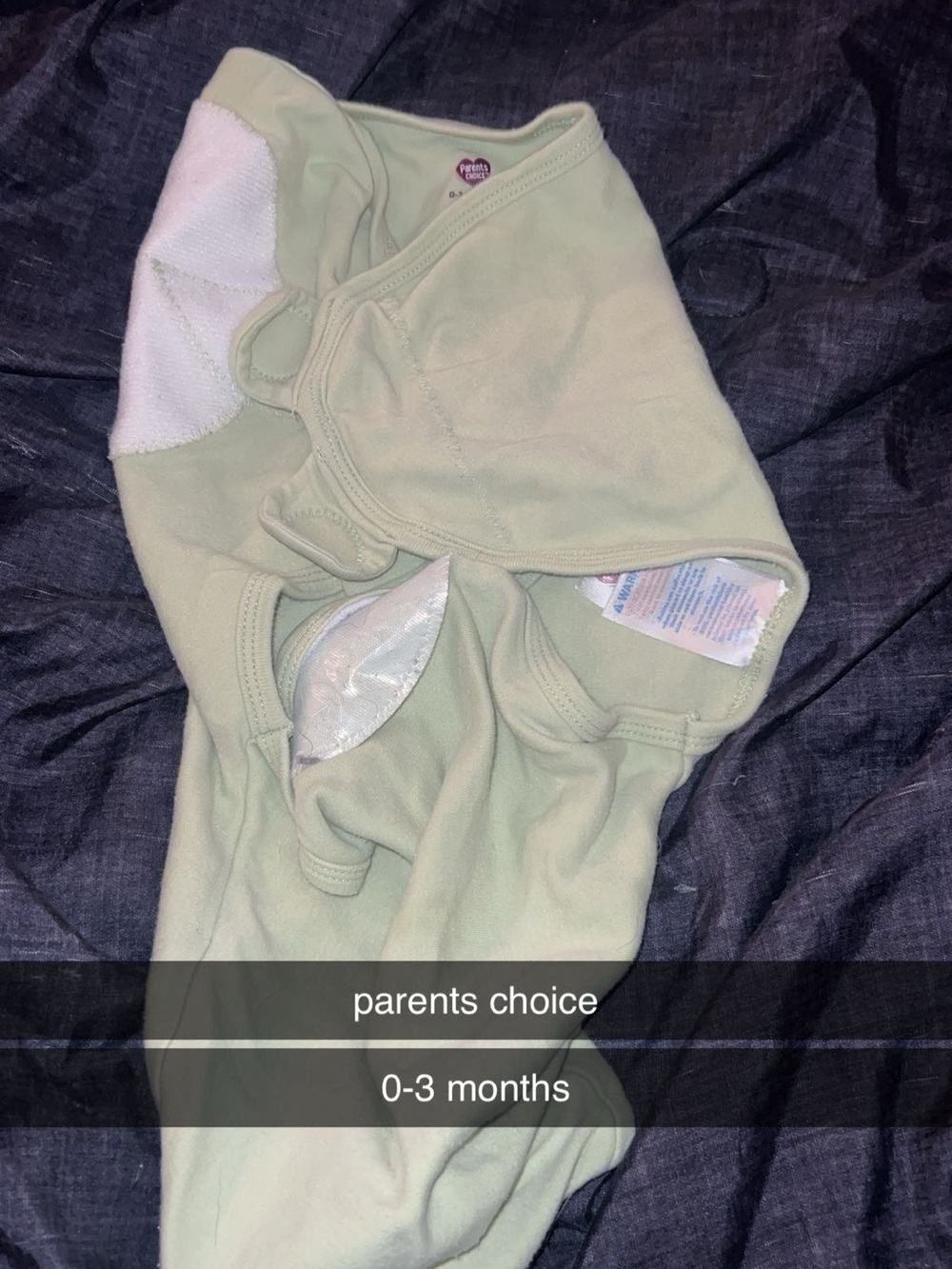Parents Choice Light Green Baby Swaddle - 0-3 Months